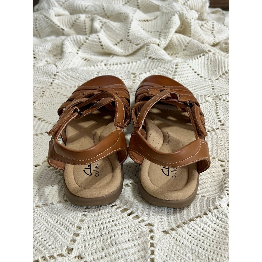 Clarks Elizabelle Sea Fisherman‎ Sandal Woman's 8.5 M Brown Leather Comfortable - Picture 7 of 8